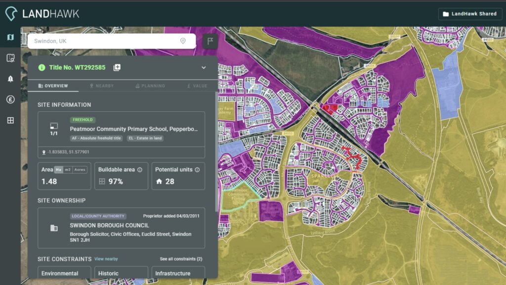 LandHawk Land ownership feature